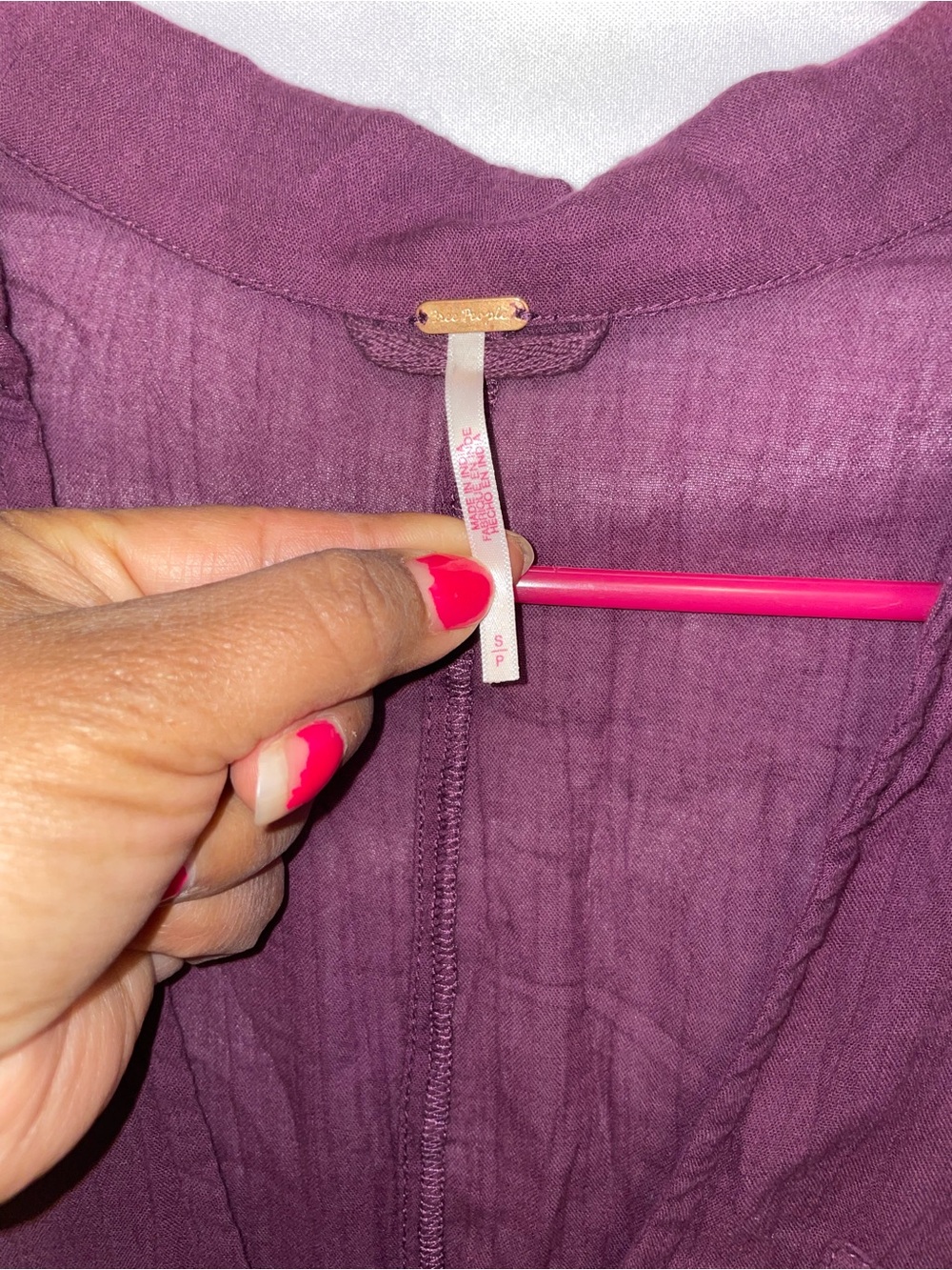 Free People Plum Button-Front Tunic - Picture 4 of 4